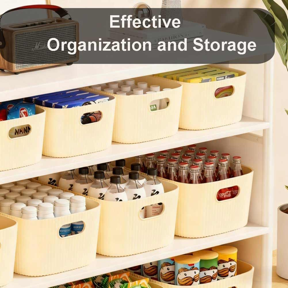 12 Pack Plastic Storage Bins Basket Toy Organizers and Storage Bins for Home Cupboard Kitchen Bathroom Office Pantry Organization image number 4