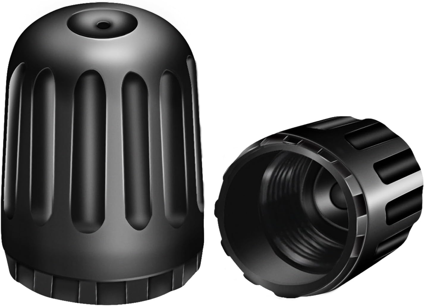 Black TPMS Plastic Tire Valve Stem Caps with Rubber Seal Universal Long Air Valve Stem Caps for TPMS20008 Rubber Valve, Airtight Seal, &shy;All-Weather, Air Protection, &shy;Light-Weight (8 Pack) image number 5