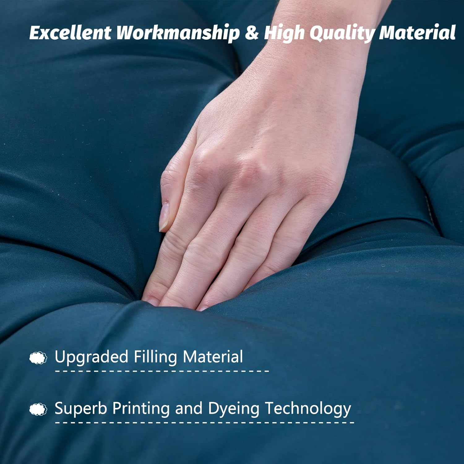 MAXYOYO Japanese Floor Mattress Futon Mattress, Thicken Tatami Mat Sleeping Pad Foldable Roll up Mattress Dormitory Mattress Pad Floor Lounger Pillow Bed (Bluestone, Double) image number 3