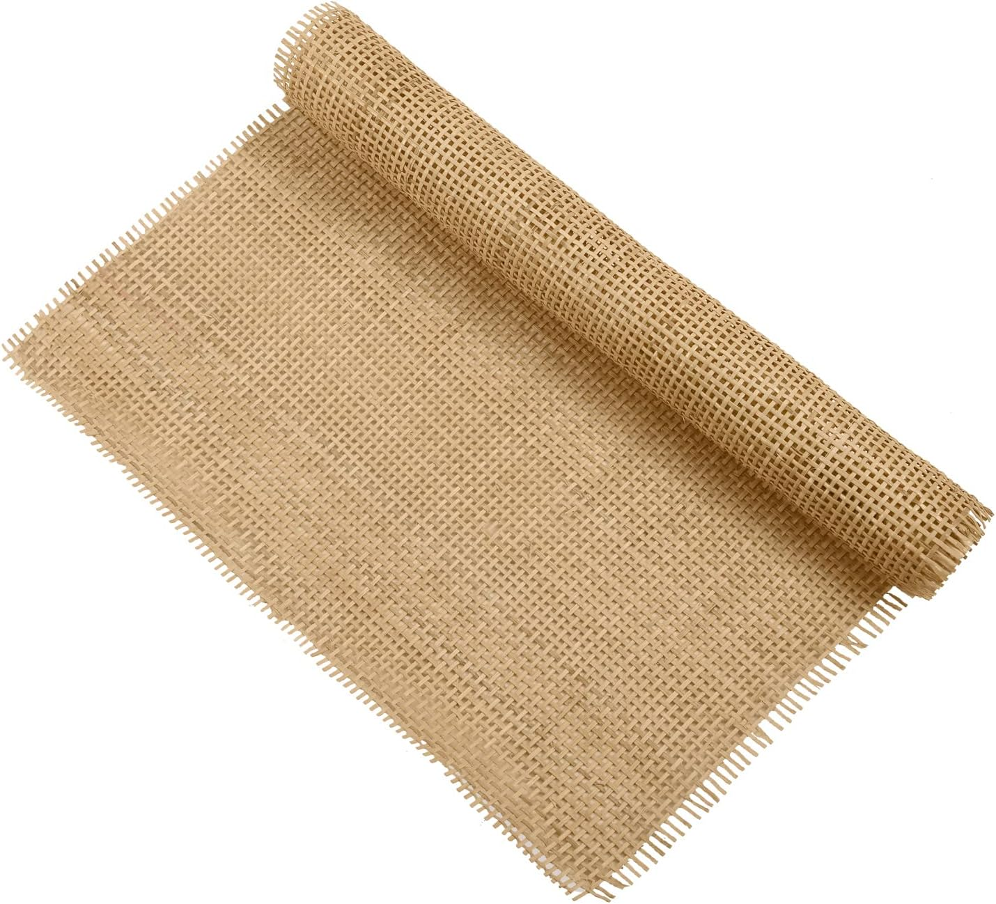 Cane Rattan Webbing Roll, 3.28Ft X 13.8Inch Woven Open Rattan Mesh Natural Rattan Webbing for Caning Projects Square Hollow Wide Rattan for DIY Crafts Cabinet Chair Furniture