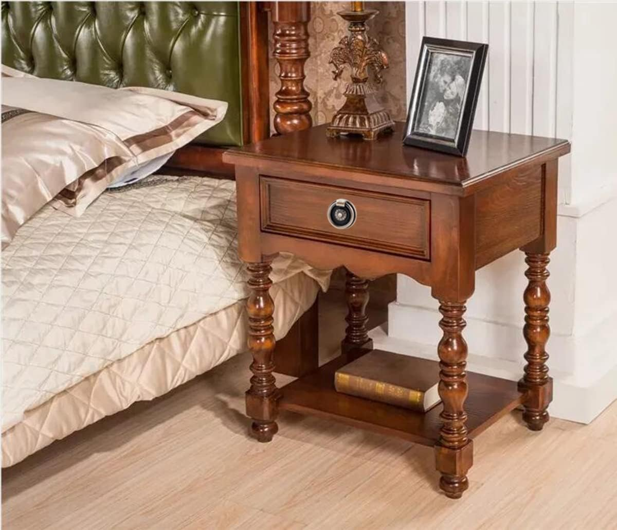 Headsitg 6 Pcs Antique Drawer Pull Ring Cabinet Ring Handle Cabinet Drawer Dressing Knob Handle Antique Brass,Size:1.37" L X 1.37" W X 0.5''H - 6 Pcs Bronze Color image number 2