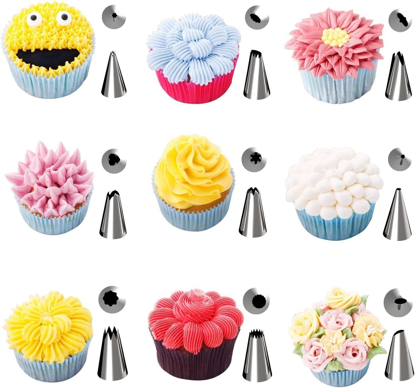 72-Piece Piping Bags and Nozzles Cake Decorating Kit with Storage Case, Icing Scrapers & Tips - Baking Tools for Cakes, Cupcakes, Cookies image number 4