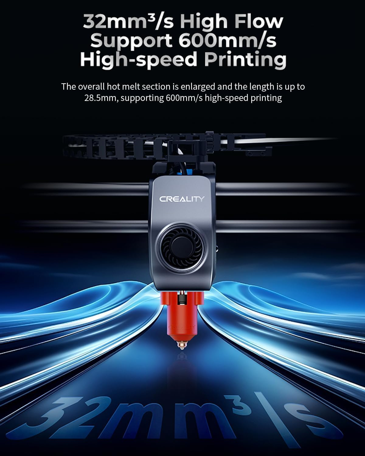 Official K1/K1 Max Ceramic Heating Block Kit, 60W Fast Heating Wear-Resistant Hotend Kit Supports 300&deg;C High Temperature and 600Mm/S High-Speed Printing image number 4