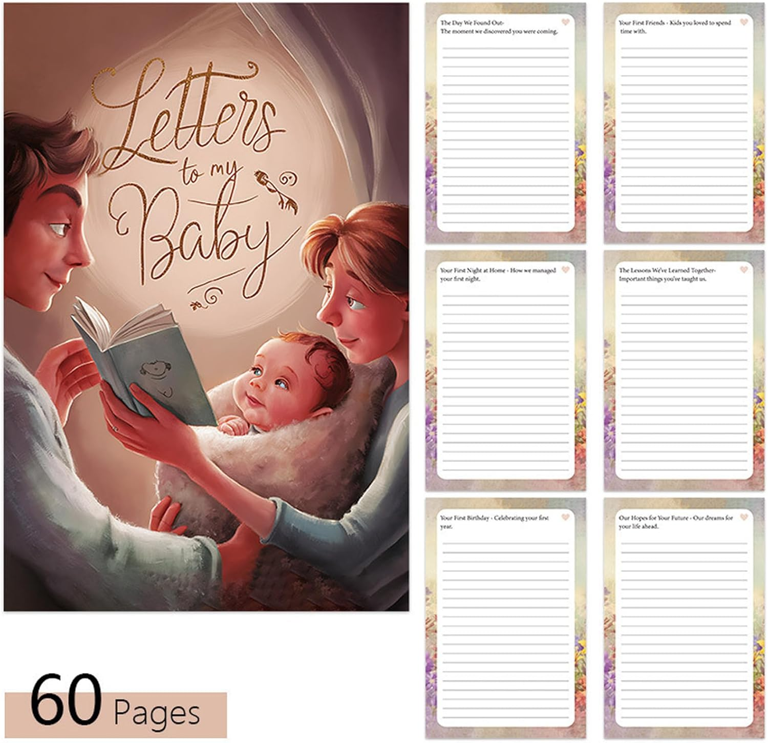 Memory Book, Notebook for Writing Letters to Parents, 50 Sheets Notebook for Parents, Family Bonds Strengthening Journal for Pregnancy and Birth Gift image number 4