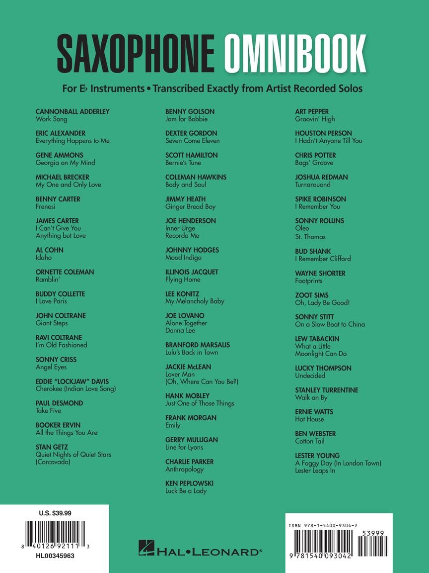 Saxophone Omnibook for E-Flat Instruments: 53 Songs Transcribed Exactly from Artist Recorded Solos image number 4