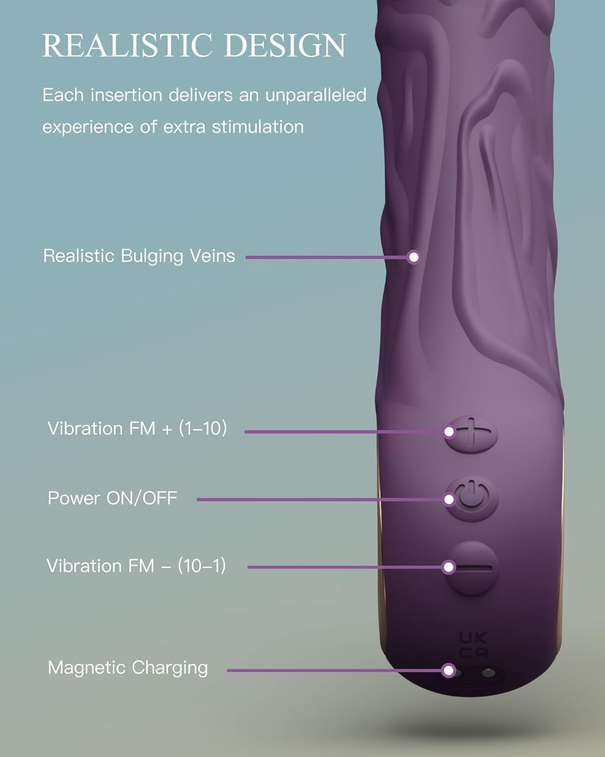 Sex Toys for Women, G Spot Vibrator Dildo with 10 Powerful Vibration Mode Clitoris Stimulator Vibrating Machine, Waterproof Adult Sex Toy for Women or Men (Deep Purple) image number 3