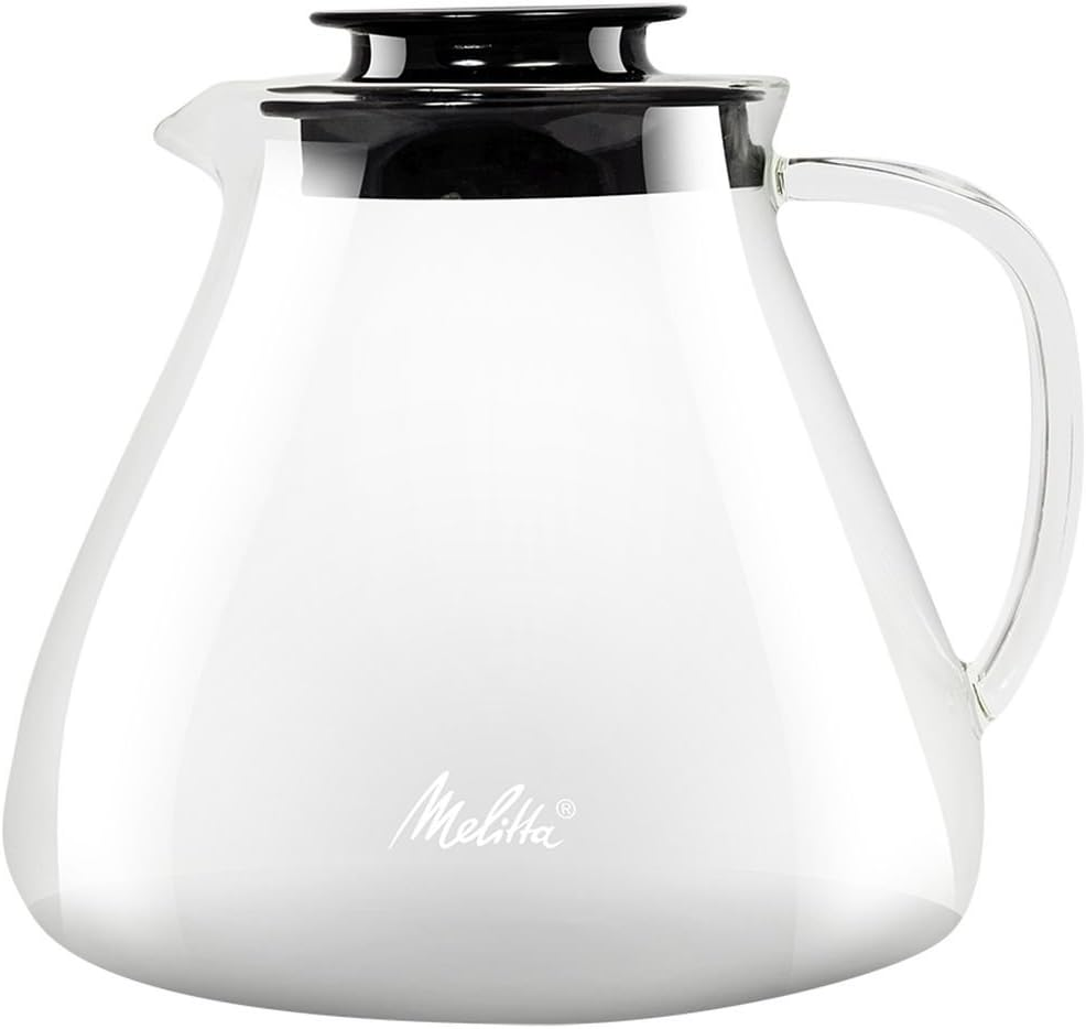 Melitta Glass Jug, 6761025, Coffee Jug for Manual Coffee Preparation, Used with Pour over Filter Holder, Anti-Burn Handle, 1 L, Transparent