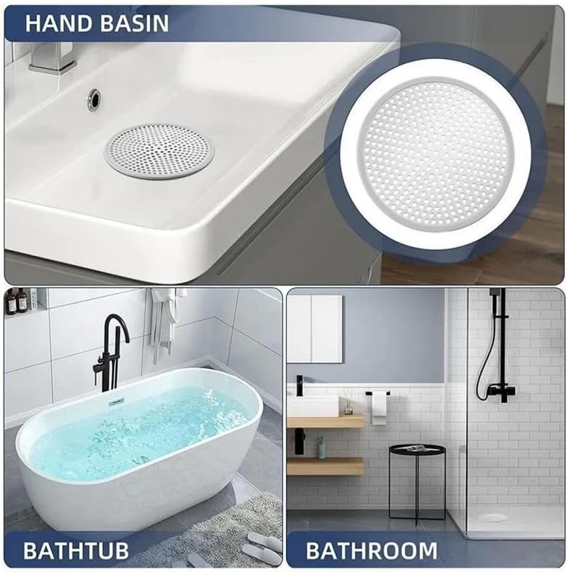 2 Pcs Drain Hair Catchers, Hair Drain Cover for Shower Bath with Suction Cup, Easy to Install for Family Use Hotels Pet Grooming Stations, Prevents Clogs image number 5