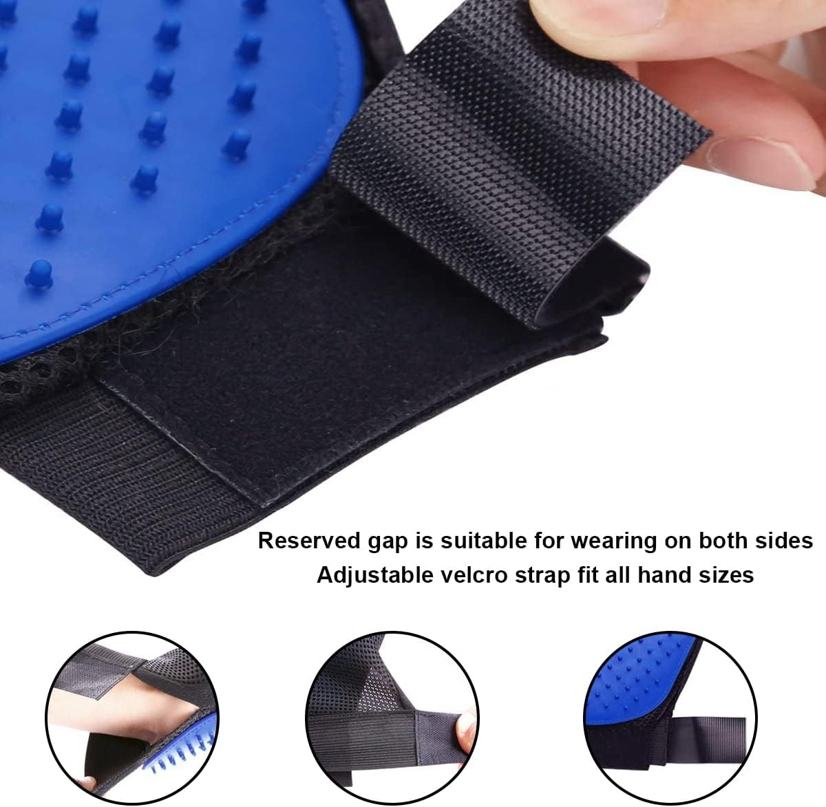 Ruayia Glove Grooming, Pet Brush Glove, Brushes Grooming Dog Brush Cat Brush, Massage Glove Fur Brush for Dogs Cats (Blue) image number 2