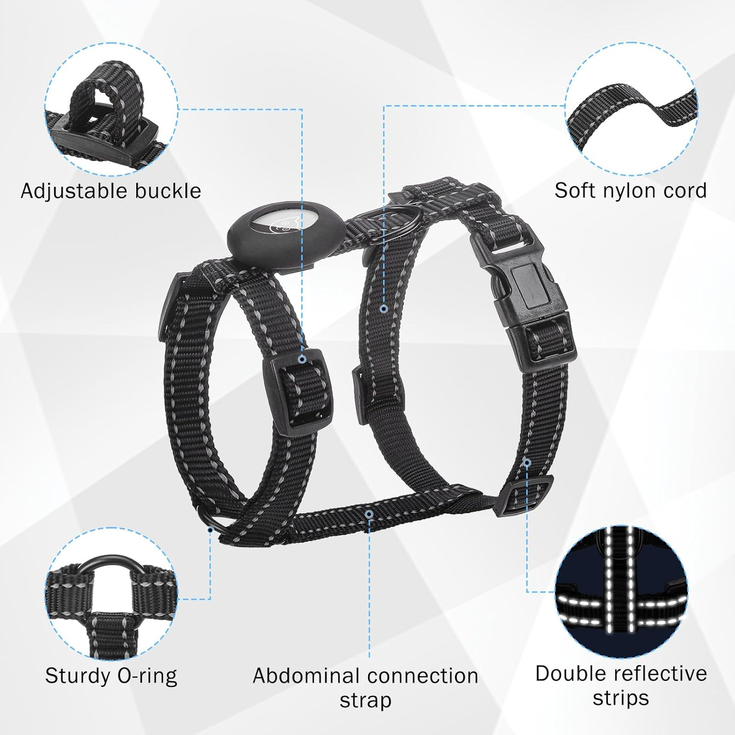 SCENEREAL Cat Harness and Leash Set Escape Proof with Airtag Holder, Reflective Pet Harnesses for Walking, Adjustable Kitty Vest Soft Harness Outdoor Indoor, Cute Travel Boys Girls Small Large Cats - Orange image number 4