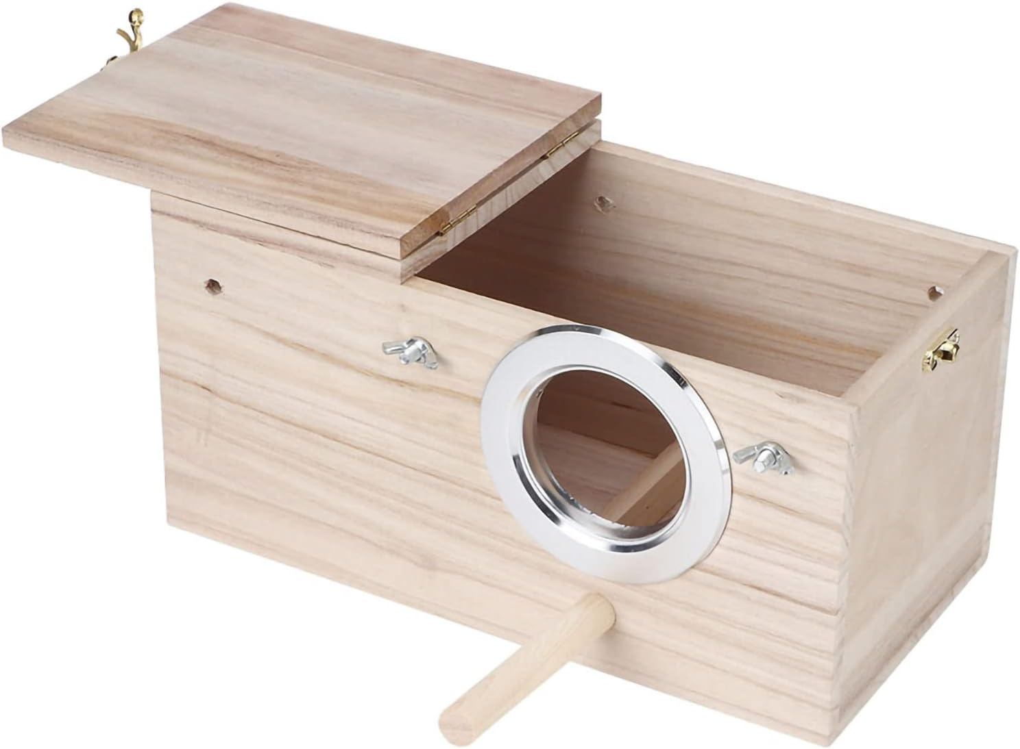 Bird Nesting Box, Bird Nest Bird Breeding Box, Parakeet Nesting Box, Cockatiel Nesting Box, Wooden Bird Box with Detachable Wooden Board for House Decoration