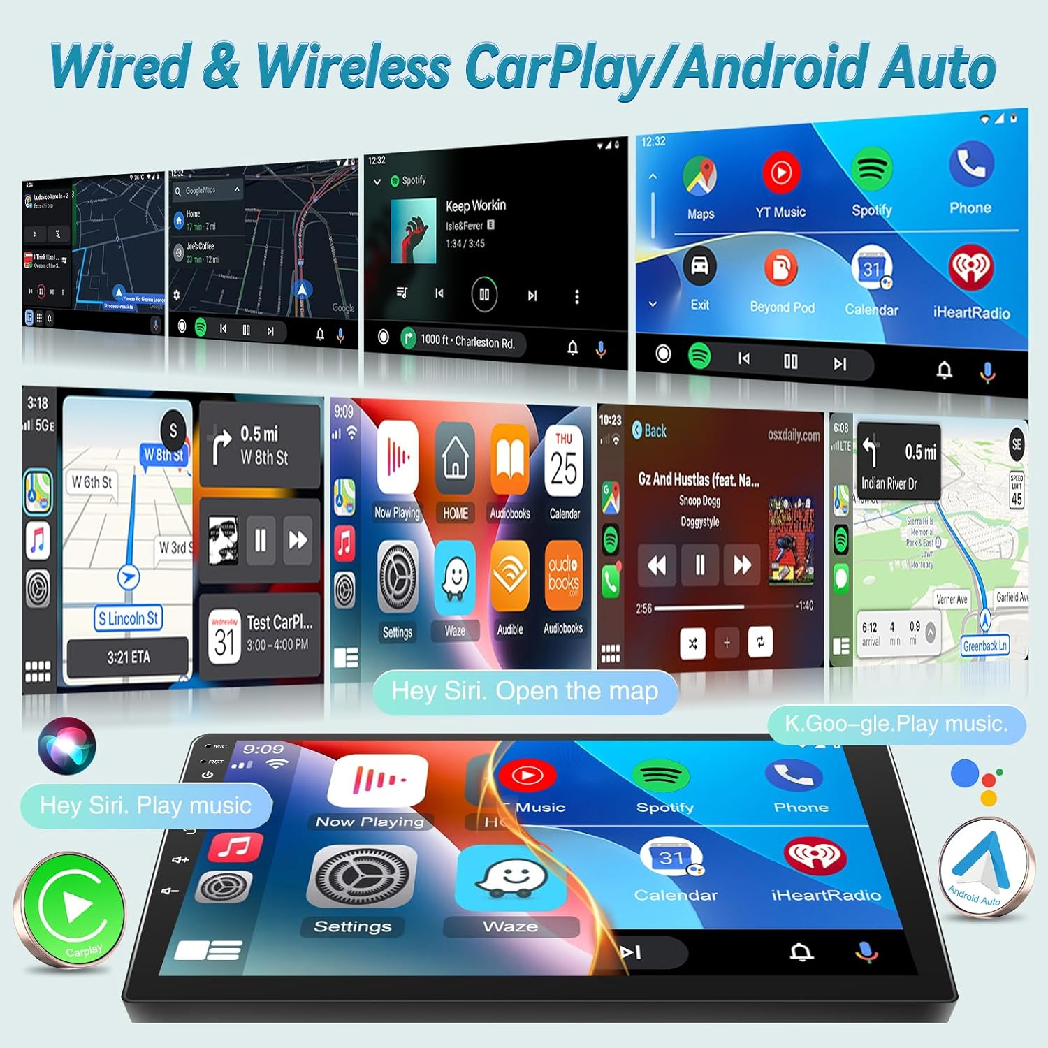 [4G+64G] for Toyota Camry Radio 2000 2001 2002 2003 2004 2005 2006, 9 Inch Android Touchscreen Camry Car Stereo, 32 EQ Audio/1280 * 720 Screen/Carplay/Android Auto/Swc/Bluetooth/Wifi image number 5