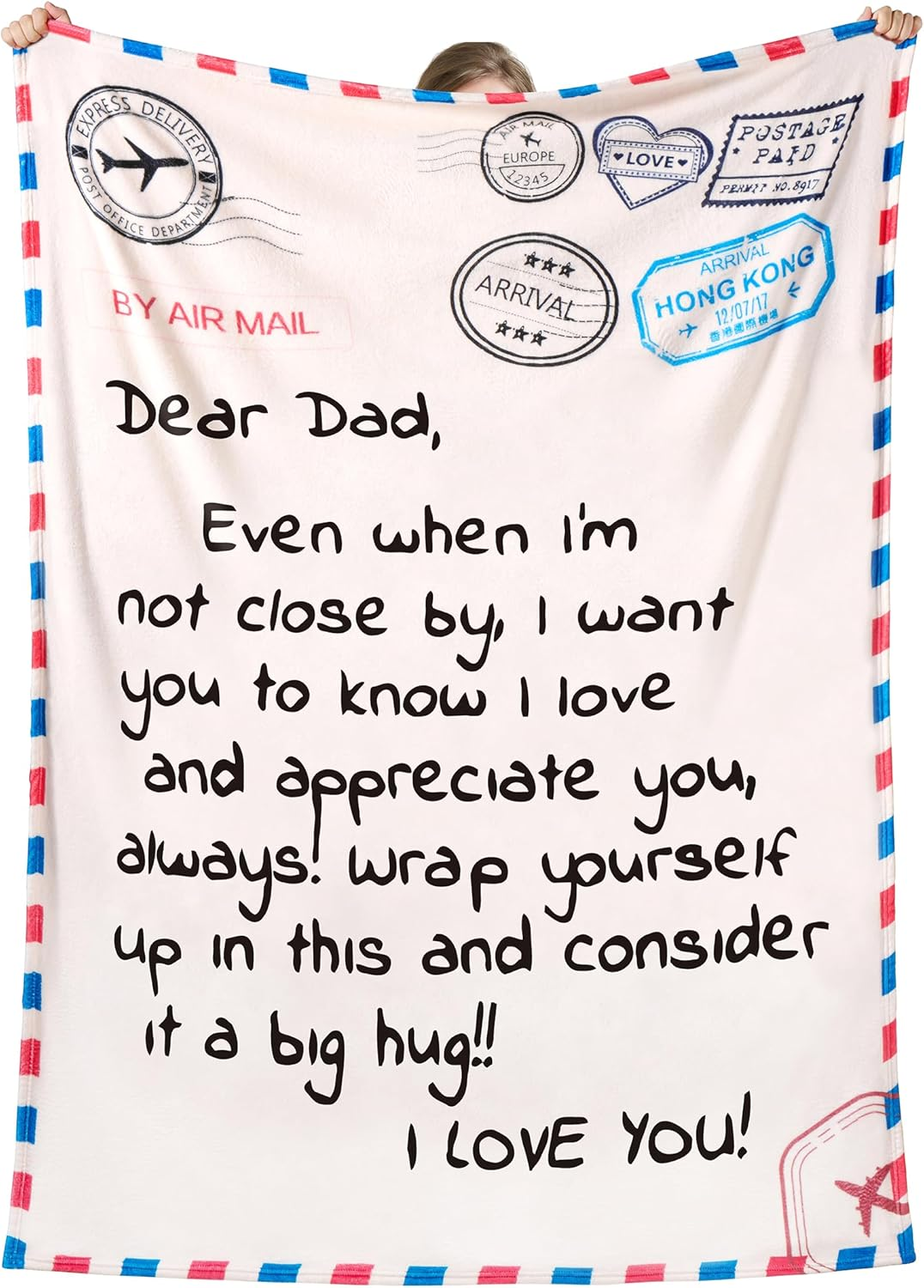 Dad Blanket, Dad Gifts, Soft Flannel Throw Blanket, 50"X70", Warm White, Birthday from Daughter, Son image number 1