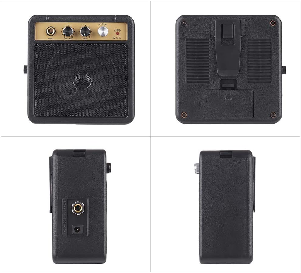 ACAGALA Mini Guitar Amplifier Amp Speaker 5W with 6.35Mm Input 1/4 Inch Headphone Output Supports Volume Tone Adjustment Overdrive image number 1
