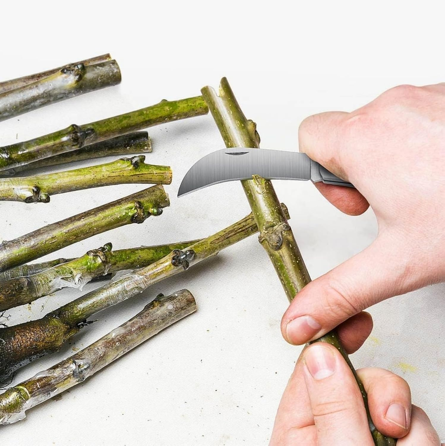 Stainless Steel Grafting Knife Kit, Flexible Double-Blade Garden Knife for Budding and Pruning, Includes 2 Plant Repair Tapes for Floral and Fruit Trees image number 6