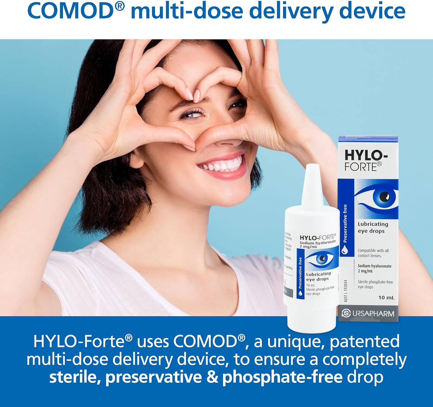 Hylo-Forte Eye Drops - Thick Dry Eye Drops for Severe Dry Eye Treatment. Suitable Post Operative and Contact Lenses Use. Long Lasting Preservative Free image number 1