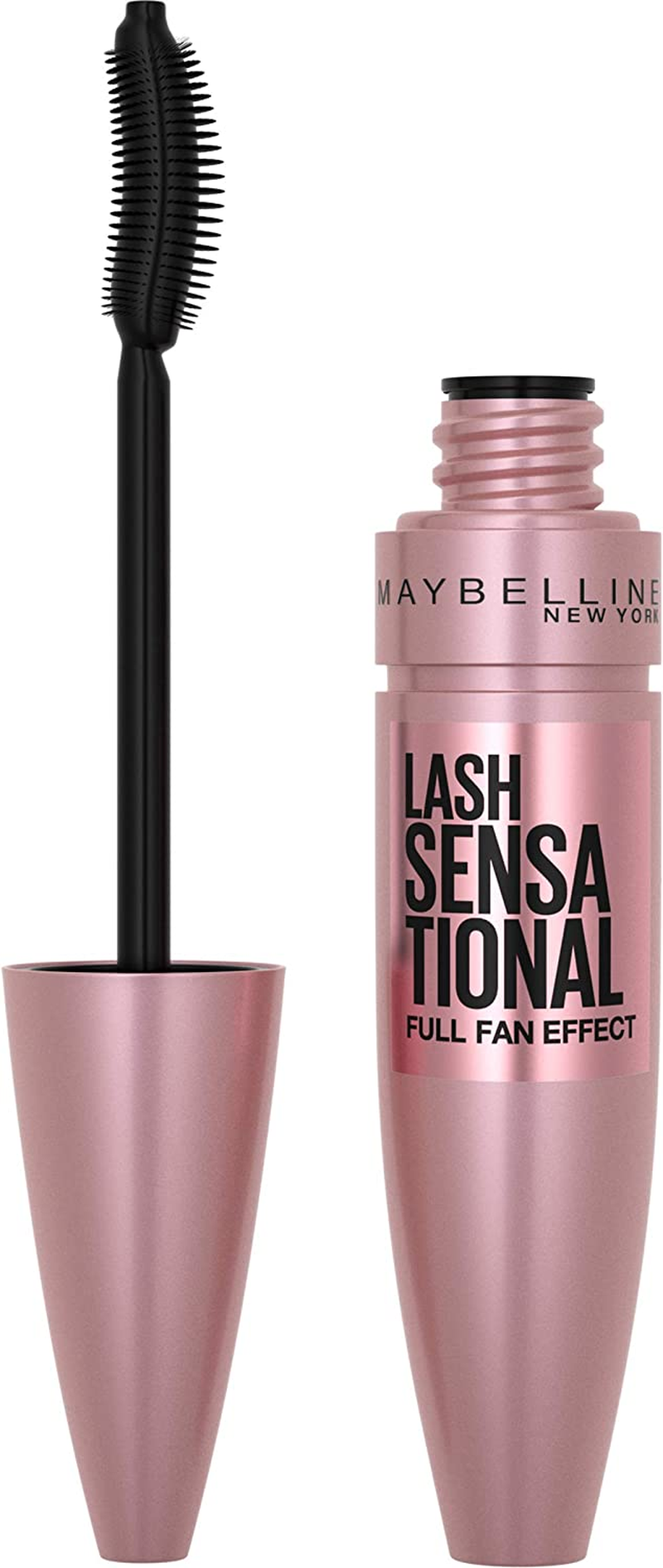 Maybelline New York Lash Sensational Black Rose Washable Mascara, Midnight Black