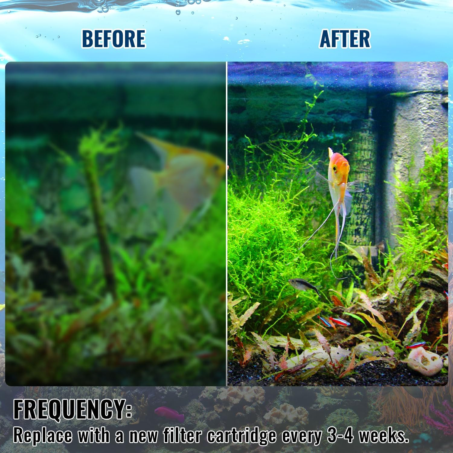 Gosknor 6Pcs Filter Cartridges Compatible with Top Fin RF-L, Aquarium Filters Replacement Activated Carbon Large Retreat Filter Cartridges Accessories for Top Fin RF-L Filters image number 5