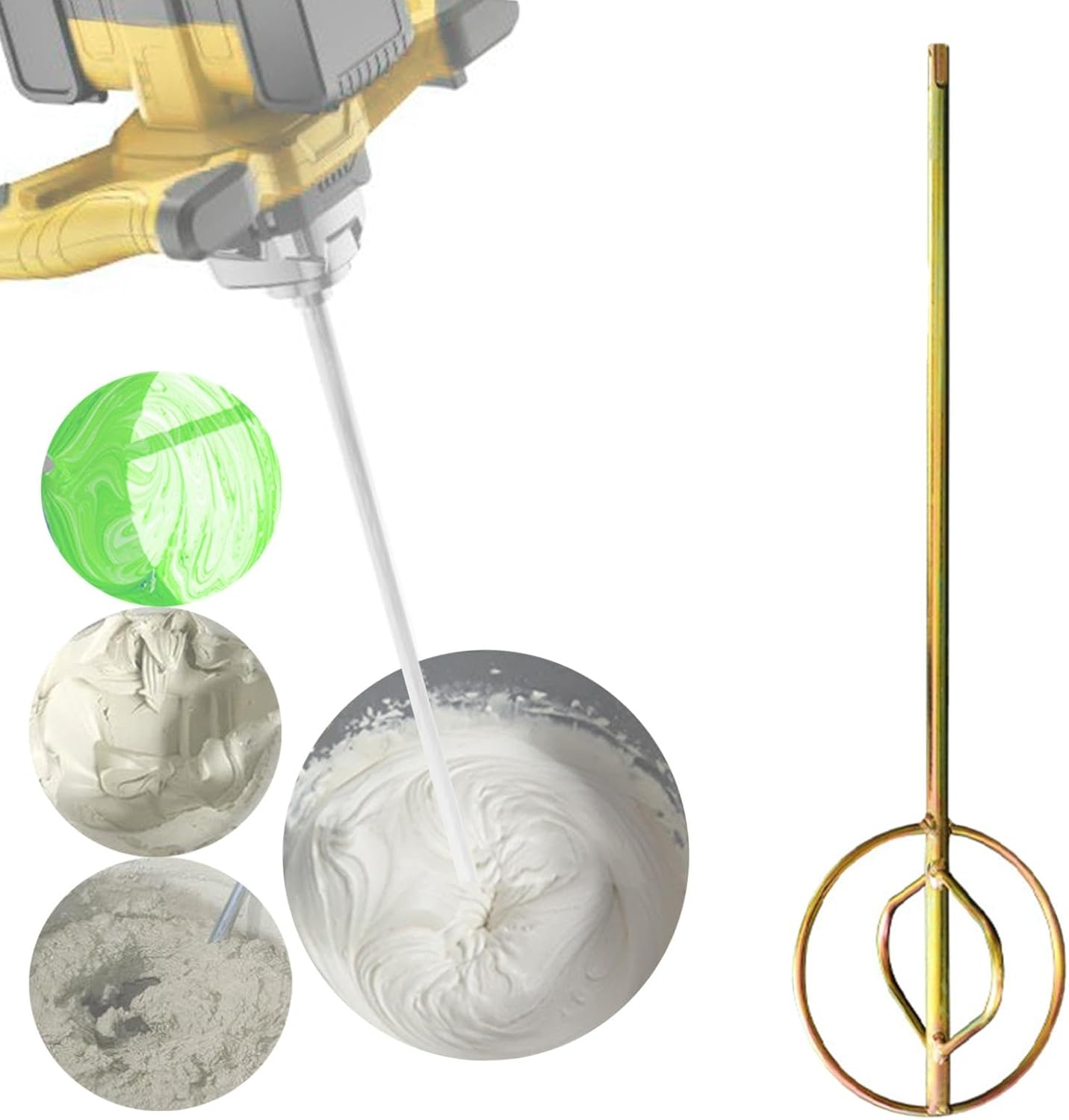 Eigell Paint Mixing Rod Small Electric Mixing Rod round Handle Heavy Duty Sturdy Hand Drill Paint Mud Mixer for Workplace Mortar, Type A - Type A image number 5