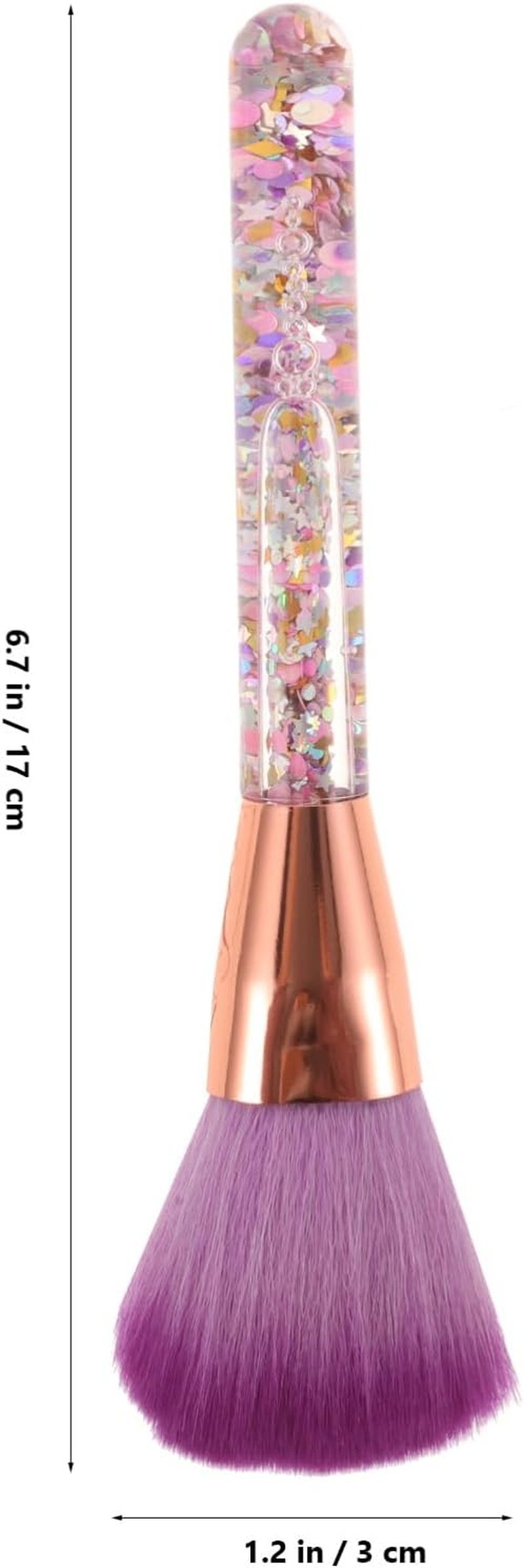 FRCOLOR Portable Makeup Tool Multi Functional Glitter Handle Brush for Nail Cleaning and Blush Application Soft Bristles for Gentle Use for Routines image number 5