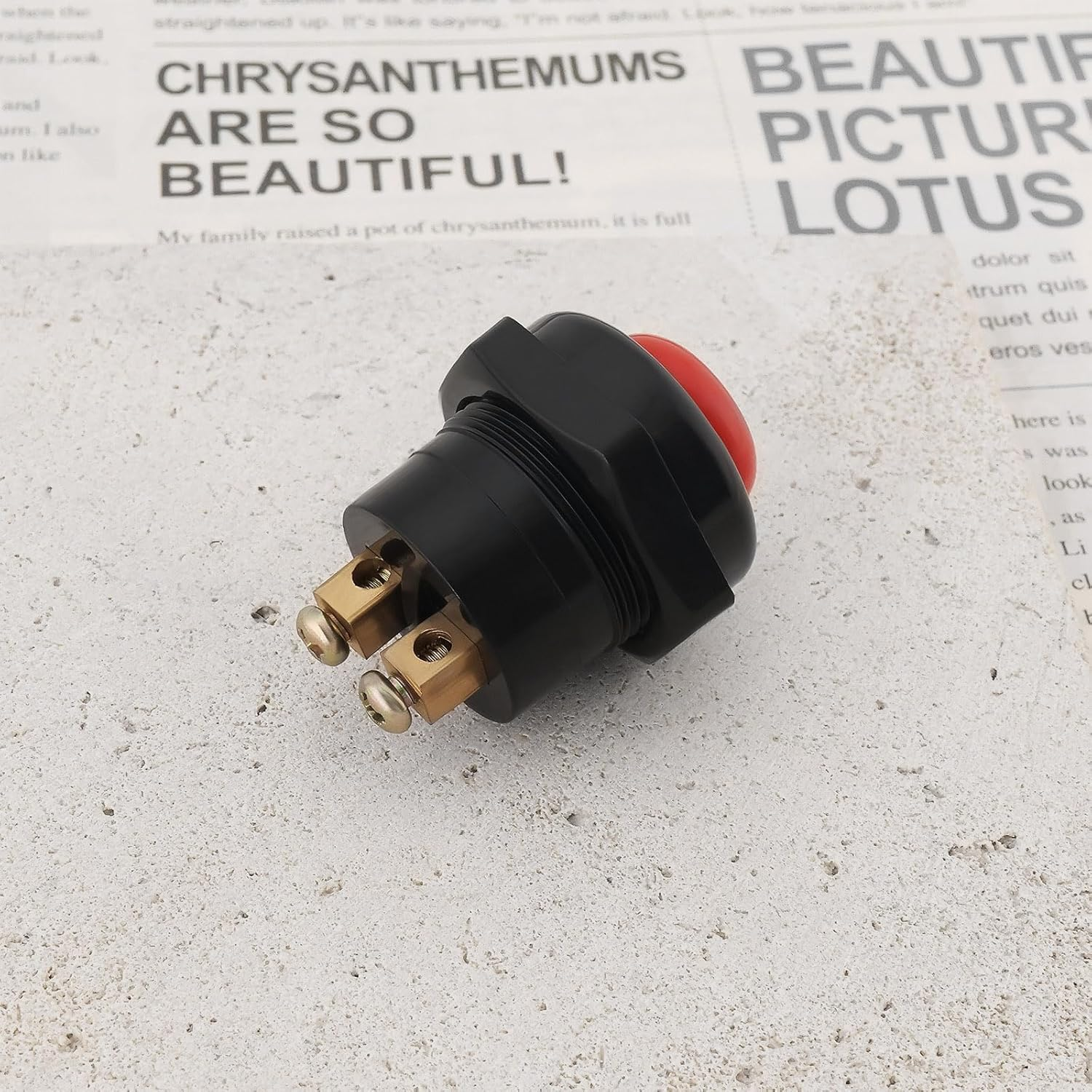 VGOL 2Pcs Car Push Button Switch 12V 25A Horn Switch Momentary Press Button Switch Replacement Part 22Mm Mounting Hole Starter Switch, Red image number 1