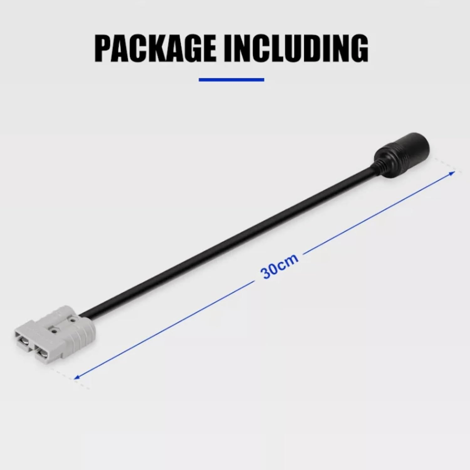 KUGONTC 600V 12V Cigarette Female Socket to Anderson Cable 30CM, 16AWG Cig Extension Wiring Kit with 50A Anderson Style Connector, for In-Car Small Appliances image number 1