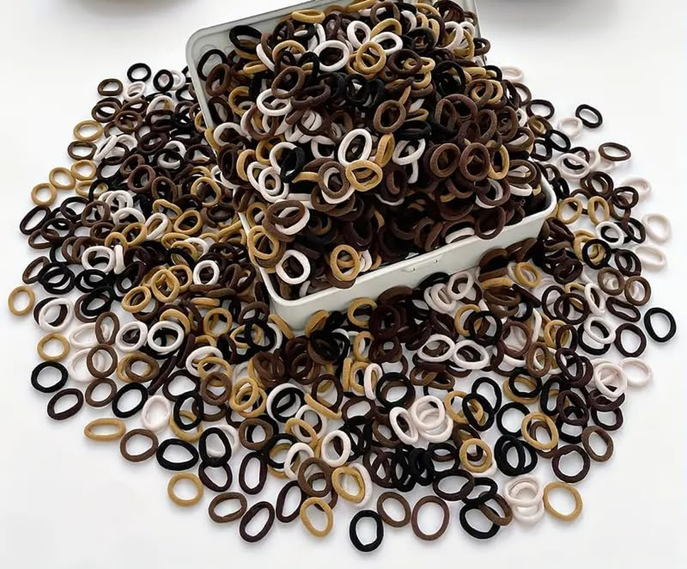 Lavema Girls Ladies Hair Bobbles Bands (Brown with Black, Pack of 50)