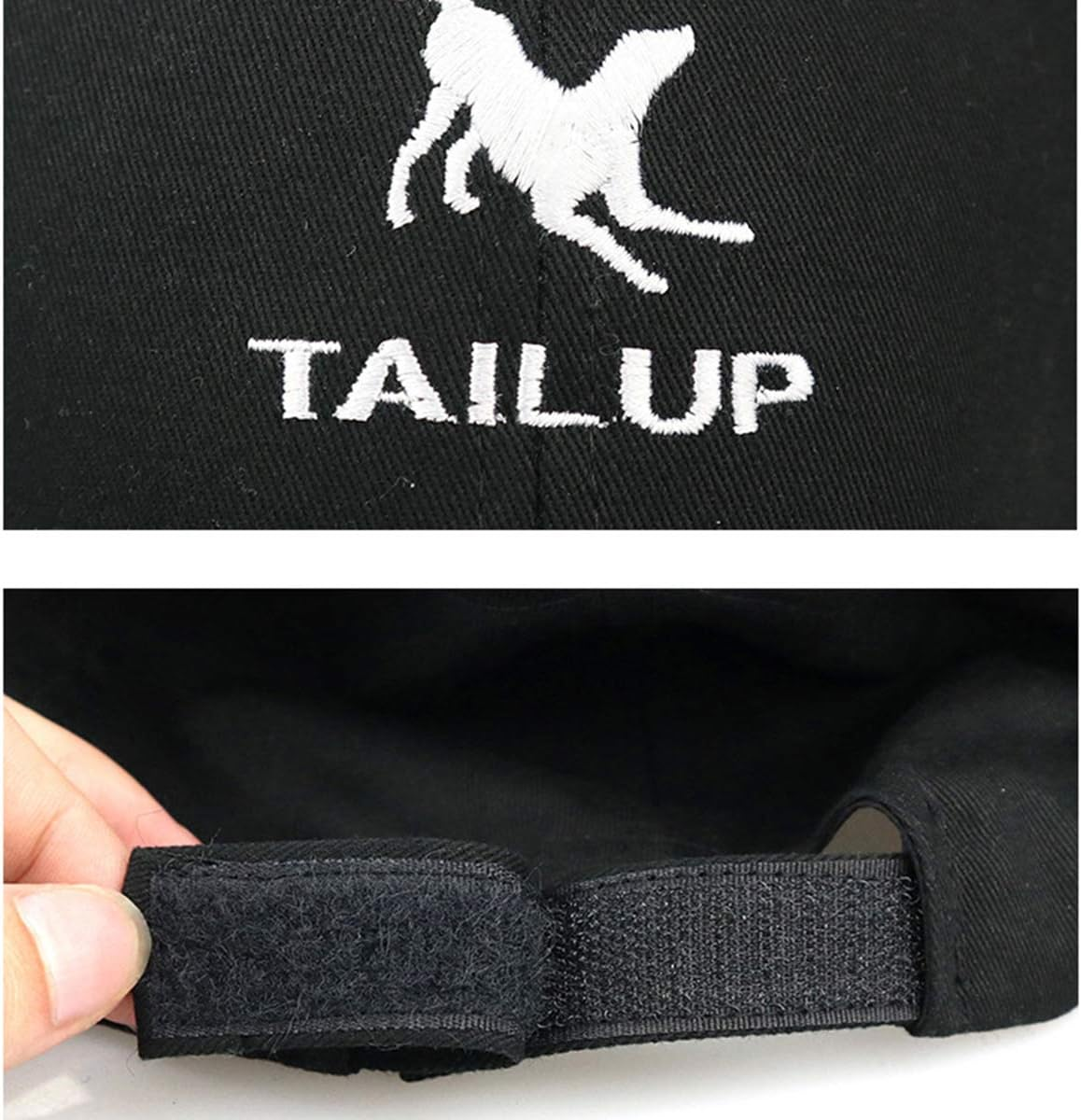 Zjyufy Dog Hats for Medium Dog Parent Child Hats Matching, Dog Owner Mom Dad Hats Matching Baseball Caps with Ear Holes for Outdoor Travel, M Black