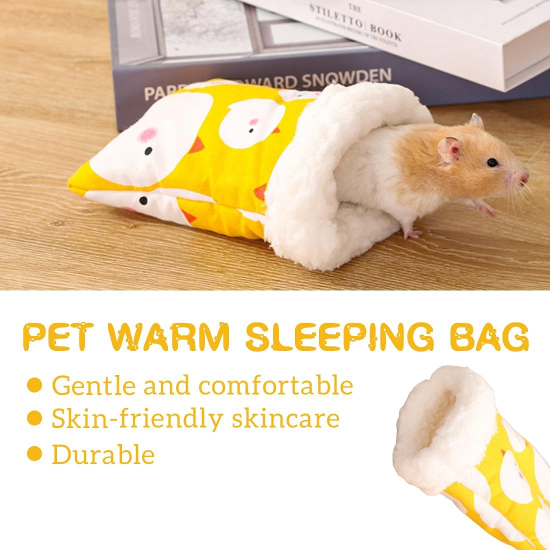 1 X Hamster Bed, Pet Sleeping Bag, Soft Warm Cave Nest Cushion, Pet Bed Guinea Pigs, Winter Sleeping Bag, Cage Accessories for Small Animals, Hamsters, Squirrels, Guinea Pigs image number 3