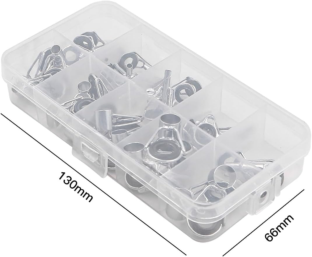 36PCS NUZAMAS Fishing Rod Guide Tip Repair Kit Set Fishing Rod Rings Guide Stainless Steel Fishing Replacement Parts Fishing Ring Accessories Tools image number 6