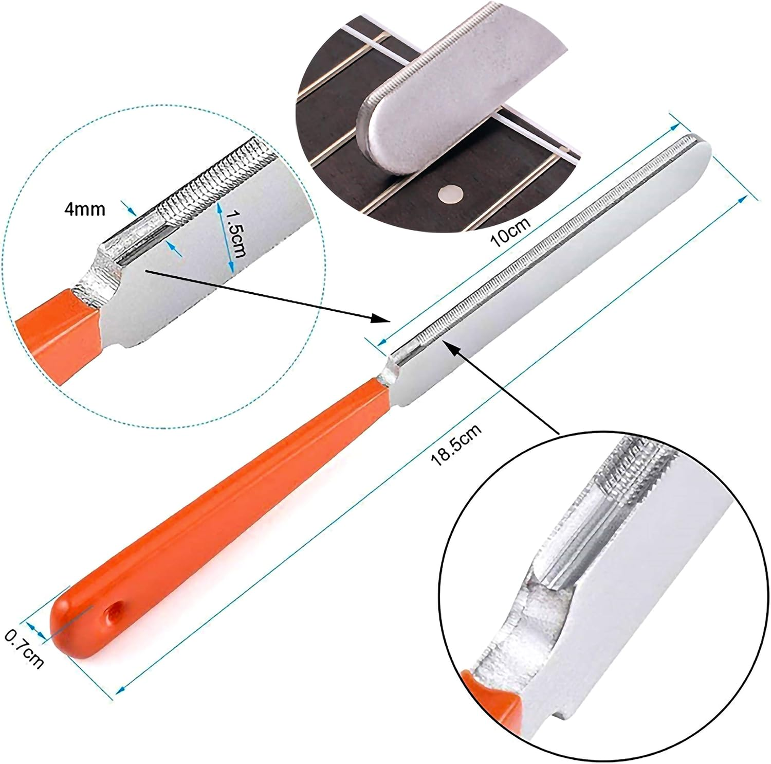 KEWAYO Guitar Fingerboard Luthier Tool Set Including Guitar Fret Crowning Luthier File, Fret Leveling Beam Sanding Leveler Beam and Fingerboard Guard Protectors for Guitar Bass image number 3