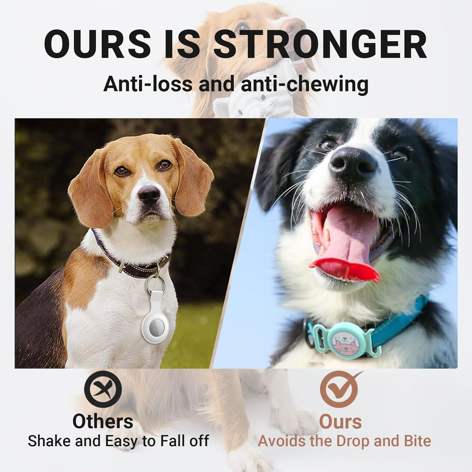 JOWILIN 4 Pack Airtag Cat Dog Collar Holder, 4 Colors Pet Tracker Case Cover Compatible for Apple Airtag, Waterproof & Scratch-Resistant Soft Silicone Protective Case for Air Tag (No Included) image number 4