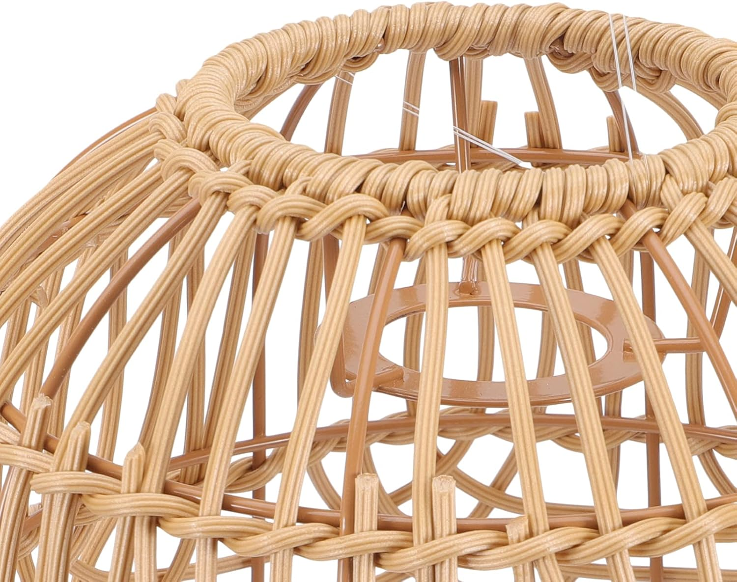 LIFKOME Vintage Decor Pendant Lampshade Rattan Woven Lamp Cover Light Bulb Cage Ceiling Light Shade Rattan Basket Lamp Cover for Home Kitchen Tea House Farmhouse Woven Lamp Shade image number 3