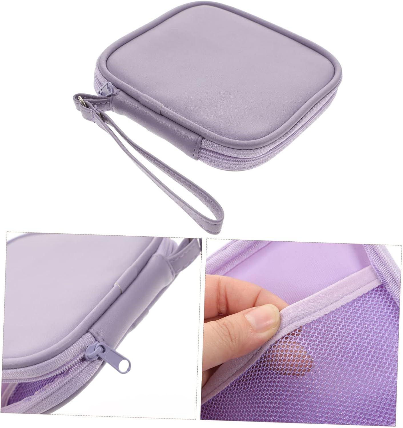 KICHOUSE Portable Cable Organizer Pouch Compact Travel Earphone Accessories Bag Lightweight Pu Material for Storing Wired Headphones Cables for Daily Use and Travel image number 2