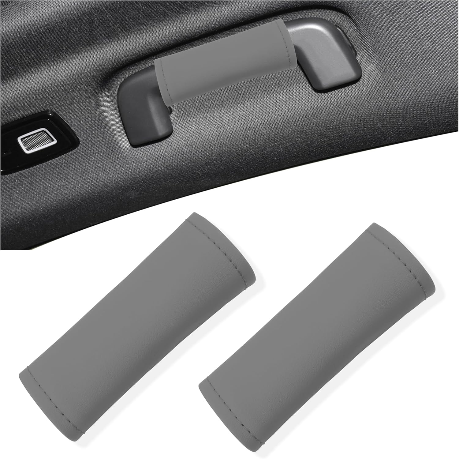 2PCS Leather inside Car Door Handle Protector,Colorful Car Handle Cover for Car Decorations & Door Pull Handle Protections,Universal Interior Car Door Handle Scratch Protector (Black)