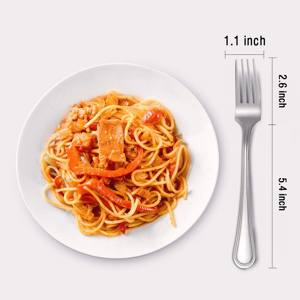 Snamonkia Set of 12 Dinner Forks Stainless Steel, 8 Inches, 18/10 Large Table Forks for Salad Steak Spaghetti