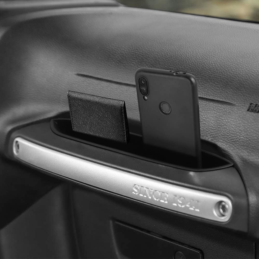 RESTBONE Compatible with Wrangler Accessories 2011-2018 Jeep Wrangler JK JKU Car 2 4 Door Passenger Storage Tray Organizer Grab Handle Accessory Box image number 1