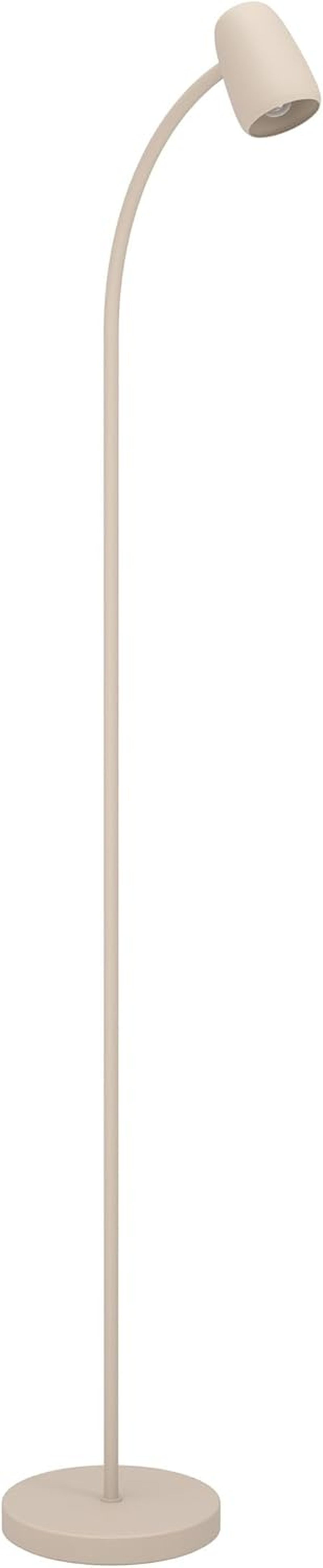 Eglo Carlo Living Room Floor Lamp, Adjustable Reading Lamp with Flexible Arm, Sand Coloured Metal, E14 Socket, Height 170 Cm