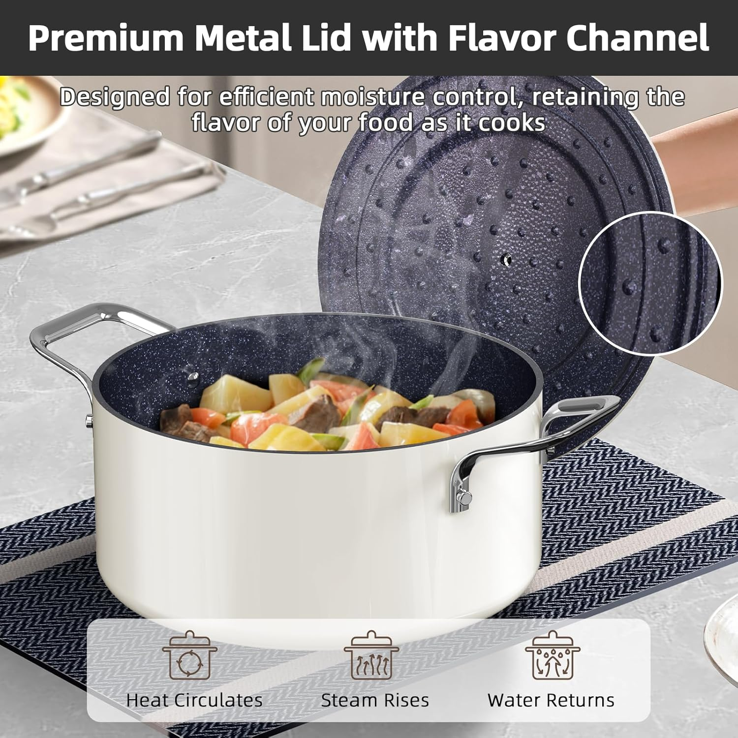 Nuwave Lux 13Pc Forged Lightweight Cookware Set PFAS Free, Healthy G10 Duralon Ceramic Coating, Ultra Non-Stick, Stay-Cool Handles, Works on All Cooktops & Induction Ready - Avocado image number 2