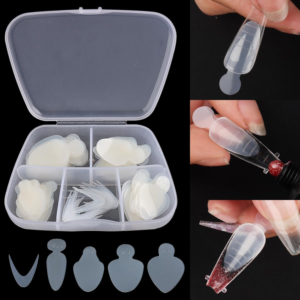 Dual Forms for Polygel, 348PCS Nail Molds for Builder Gel, 12 Sizes Stiletto Ballerina Coffin Dual Forms Poly Gel Nail Tips, Extension Forms with 10PCS Nail Clips, Nail Extension Tools Kit