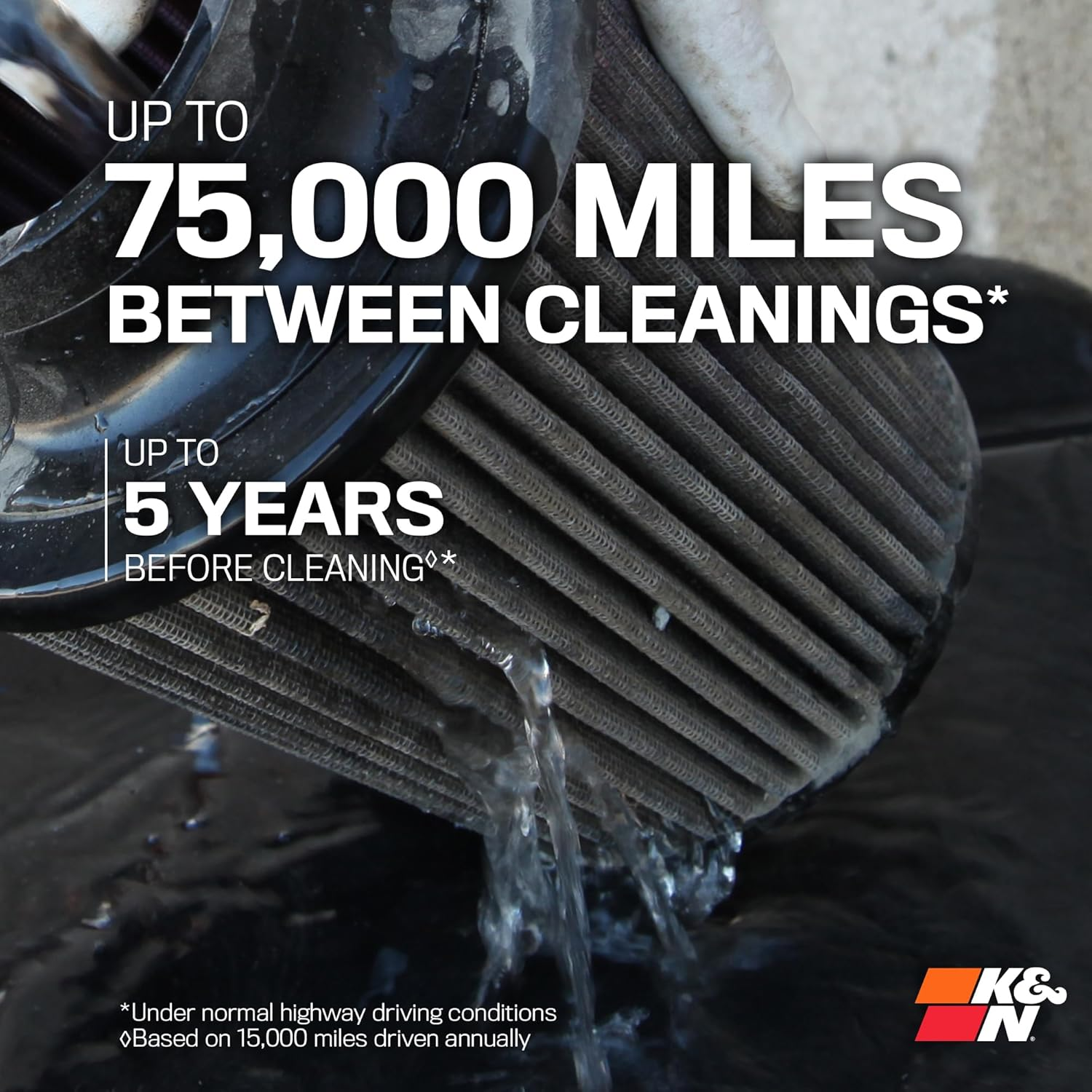 K&N RF-1020 Universal round Tapered Clamp-On Air Filter image number 1