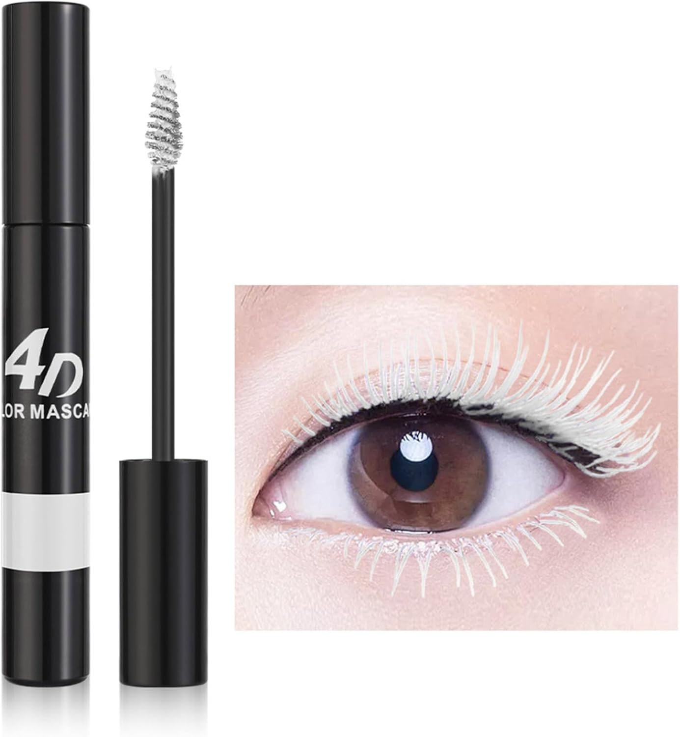 Hedmy Everyday Waterproof Mascara Buildable Volumizing and Lengthening Smudge Proof Flake Resistant Mascara for a Natural yet Defined Lash Look White One Size - Blue image number 7
