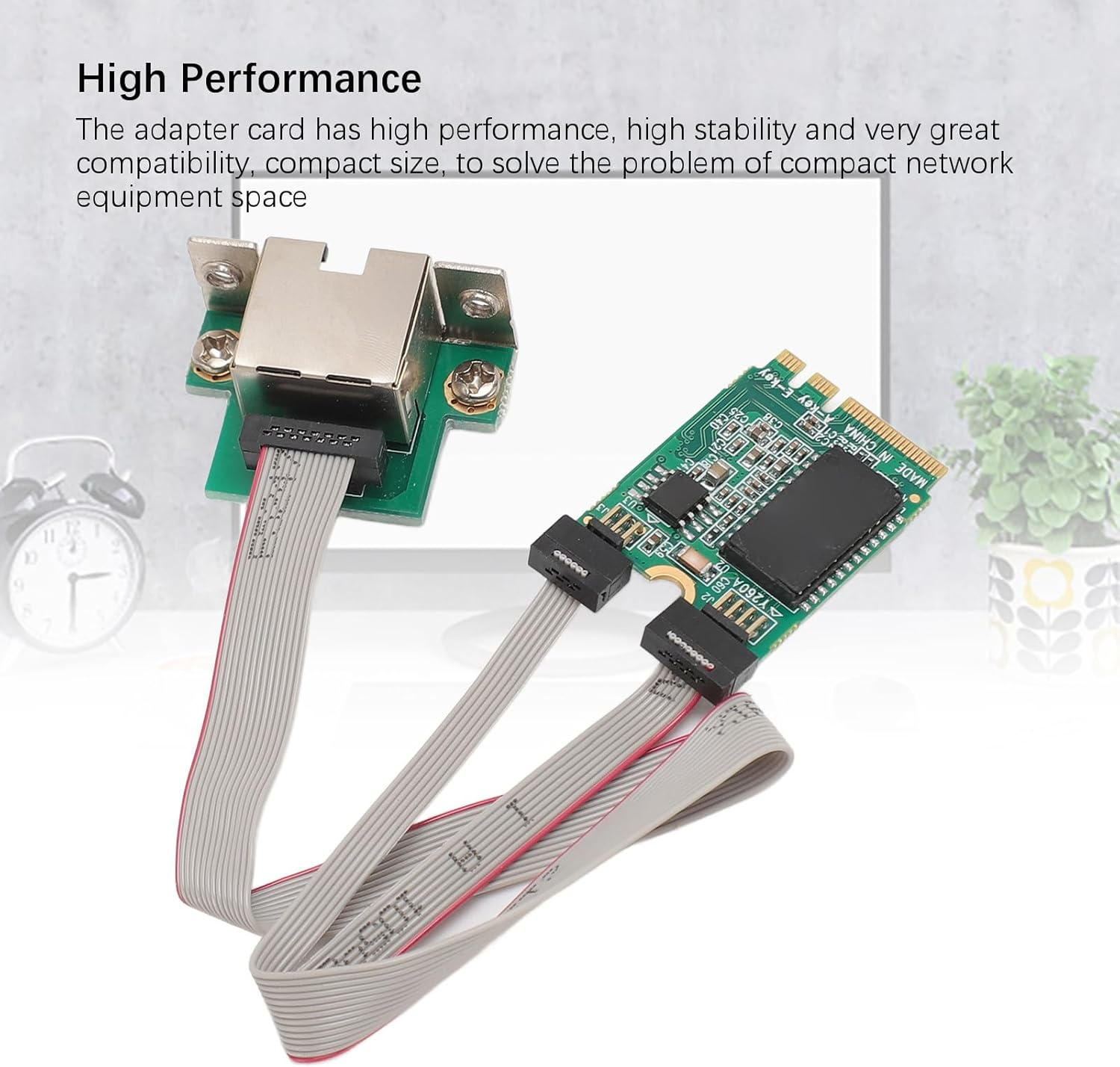 M.2 a E Network Card, Gigabit Ethernet Server Network Adapter, Single Port RJ45 Network Card with I210AT Chip, Bent Pin, 1000/100/10Mbps image number 6