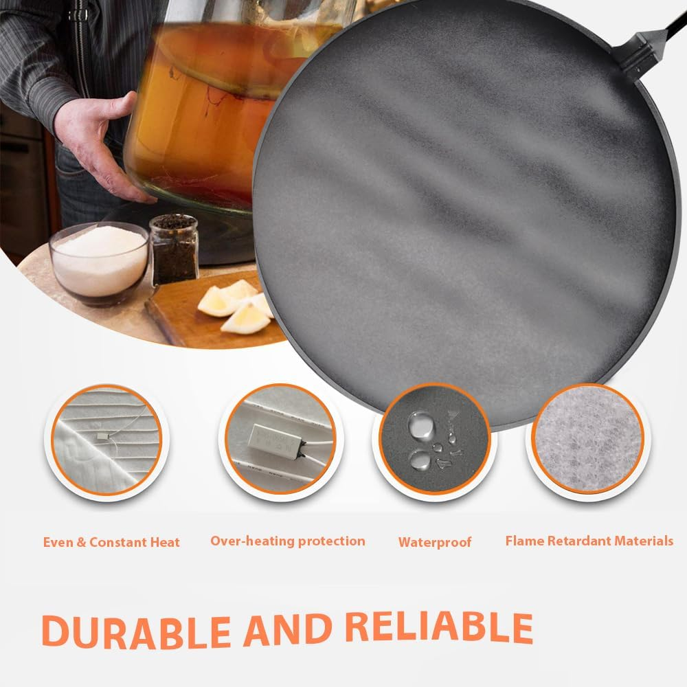 Brewing Heat Pad Fermentation Heating Mat with Smart Controller Temperature Adjustable Auto off Timer Sourdough Starter Warmer image number 3