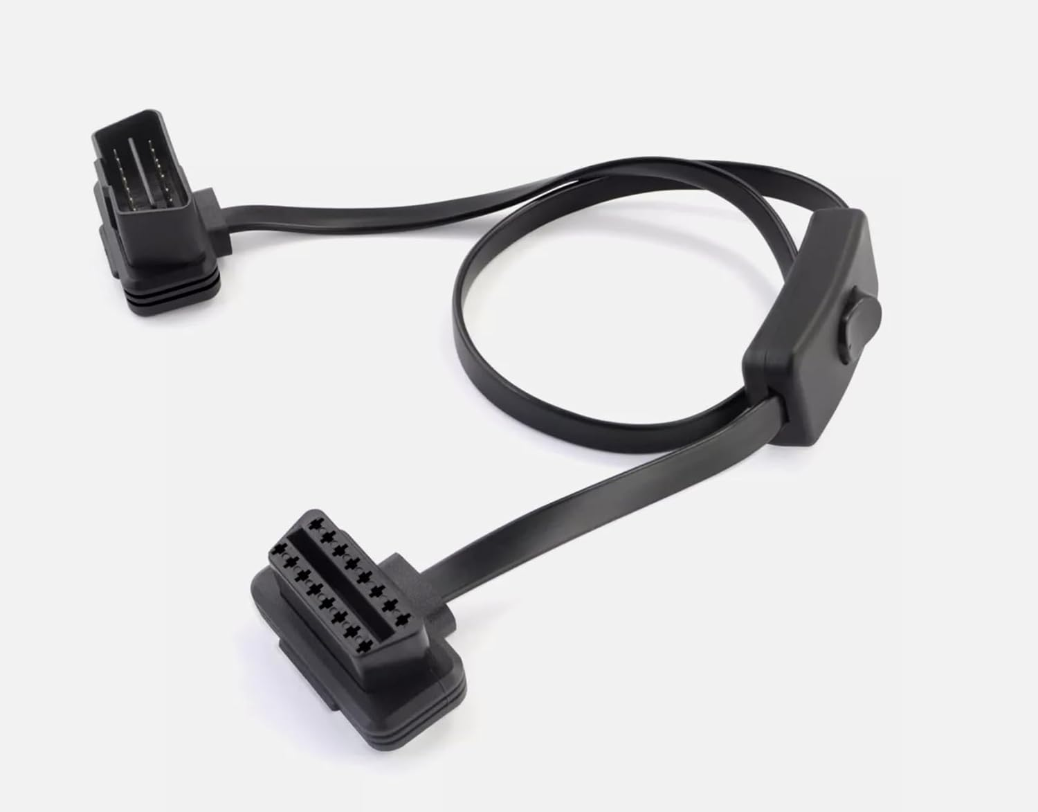 2Ft/60Cm OBD 2 OBD II 16 Pin Car Male to Female Extension Cable Diagnostic Extender with Power Switch image number 4