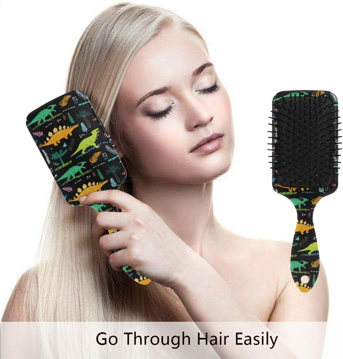 Funny Dinosaurs Hair Brush for Wet & Dry Hair Grip Soft Bristles for anti Static & Frizz Air Cushion Comb for Women Girls