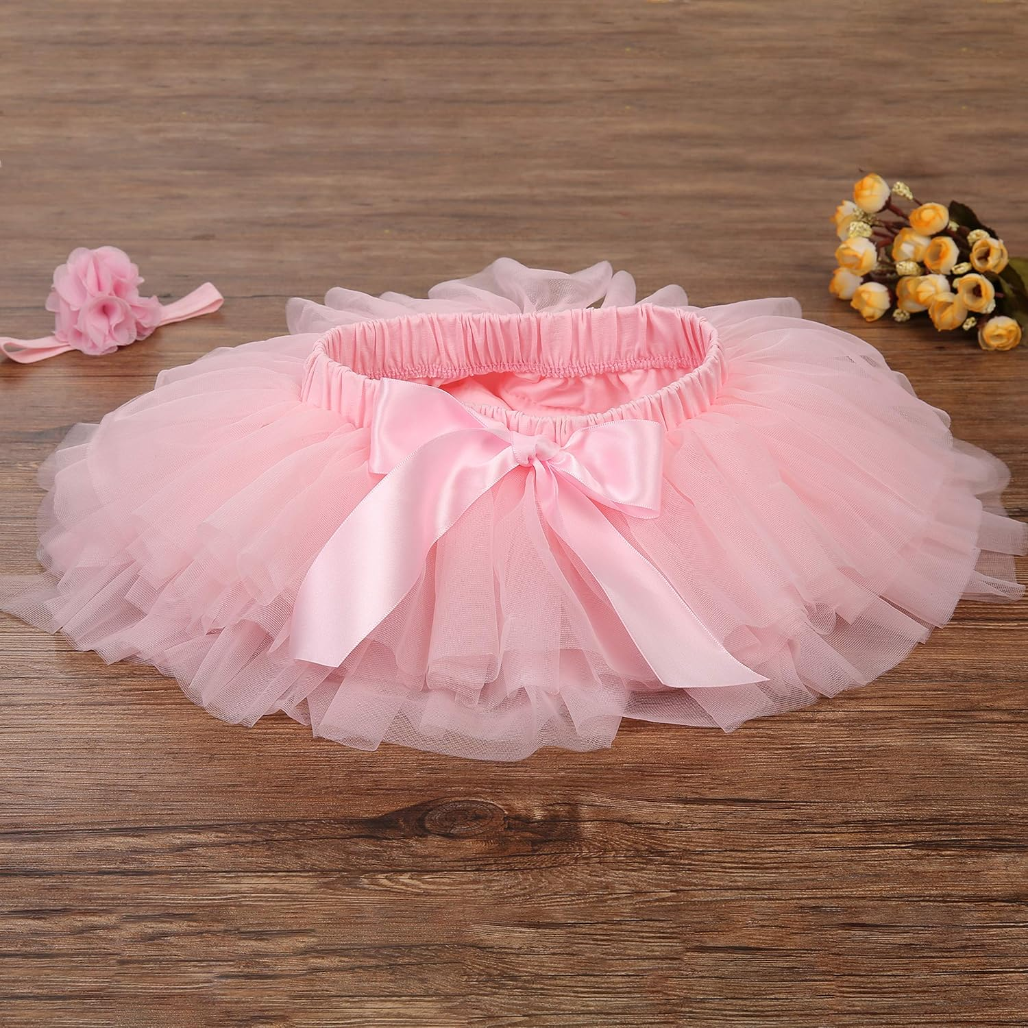Baby Girls Tutu Skirt Headband Set Toddler Ruffle Tulle Diaper Covers 6-24 Months