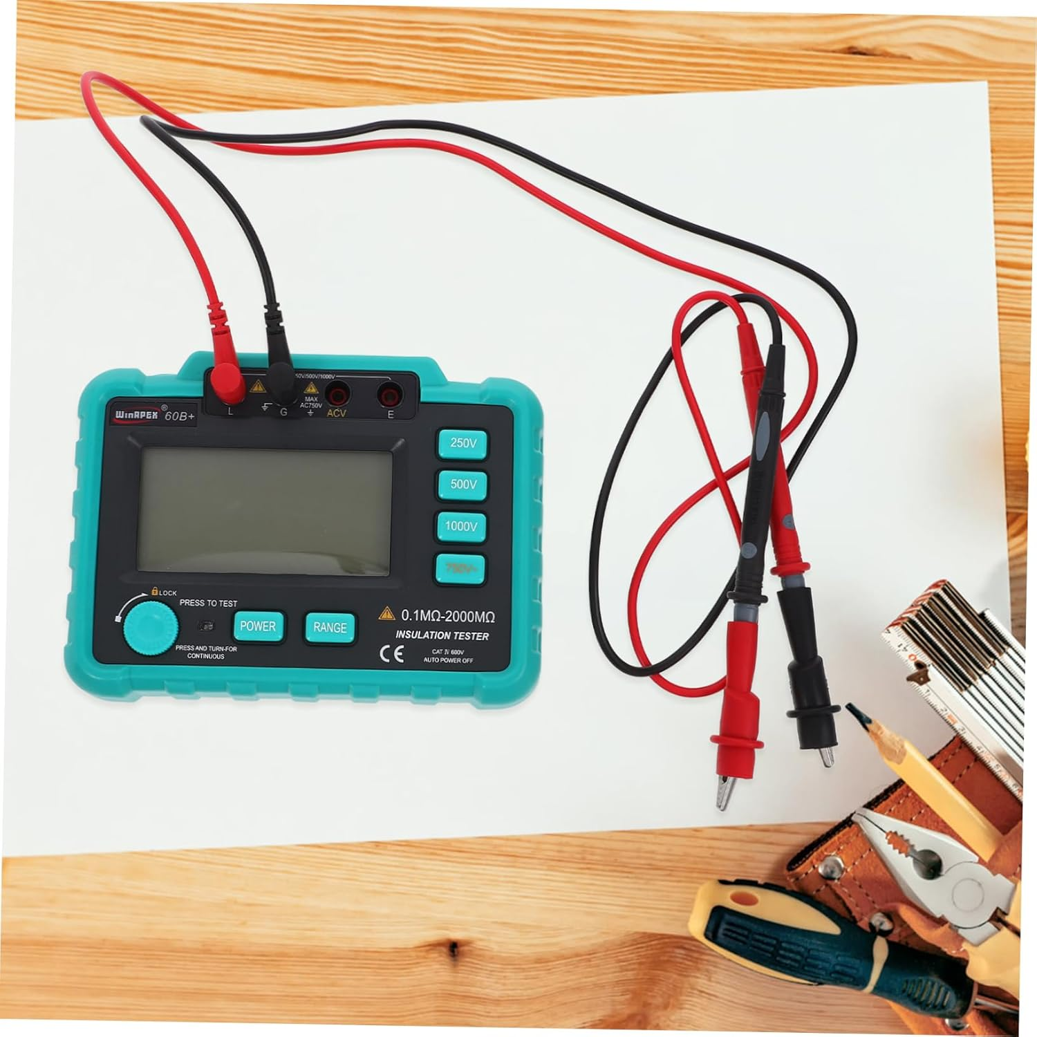 KICHOUSE Digital Insulation Resistance Tester LCD Display Auto Electrical Tools to Dc Conversion image number 6