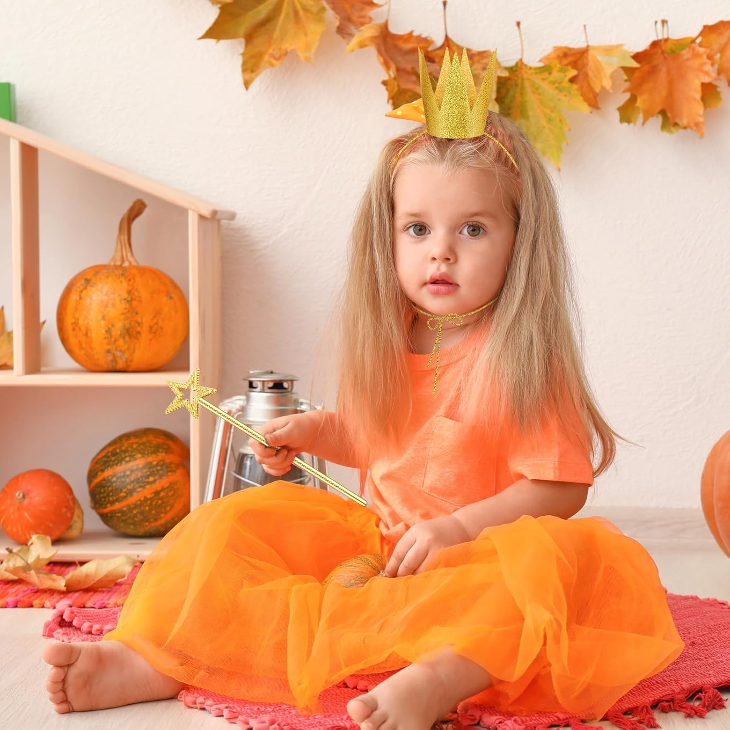 ZCYSRLQIN Gold Star Wand Fairy Wand and Gold Birthday Crown