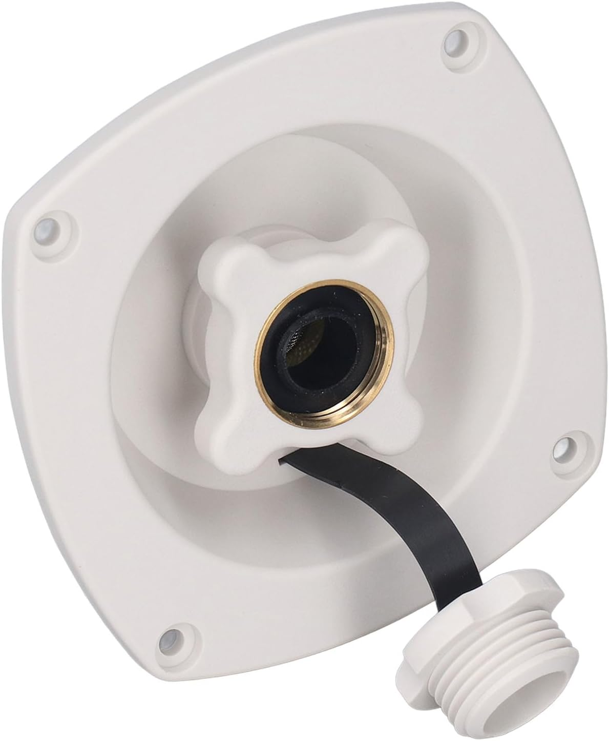 Rv City Water Inlet, Rv Water Entry Pressure Regulated Metal City Inlet Wall Mount Inlet Pressure Regulated for Trailer Boat Entry Quick Connector with Camping (White) - Black image number 2
